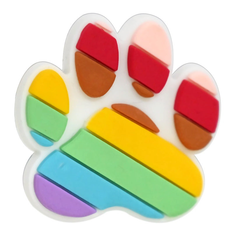 Wholesale  Random 100pcs/pack  Cute dog paw print PVC soft rubber ballpoint pen handmade beading